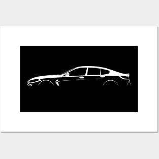 BMW M8 Gran Coupe (G16) Silhouette Posters and Art